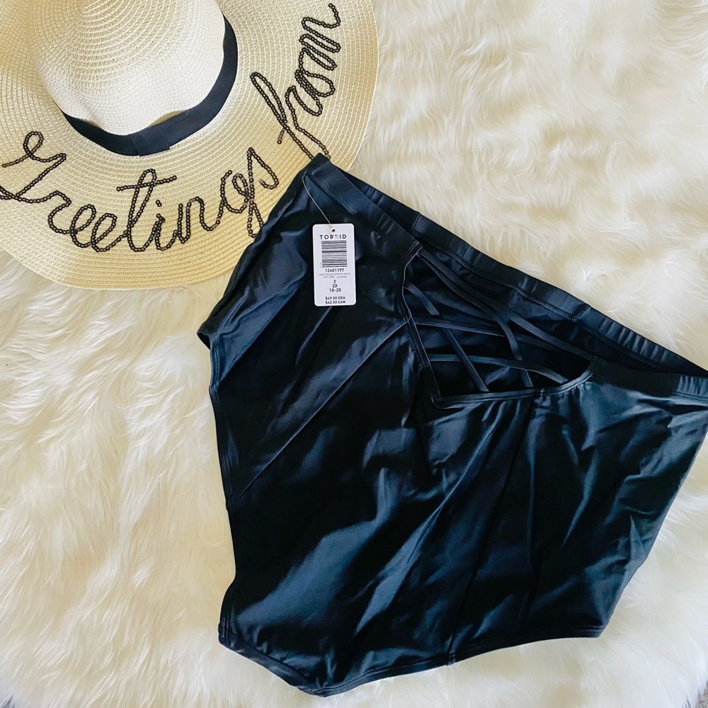 Torrid high waisted lattice back swim briefs, Sz. 2X - Picture 3 of 8